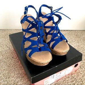 Royal Blue Sandal Wedges